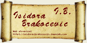 Isidora Brakočević vizit kartica